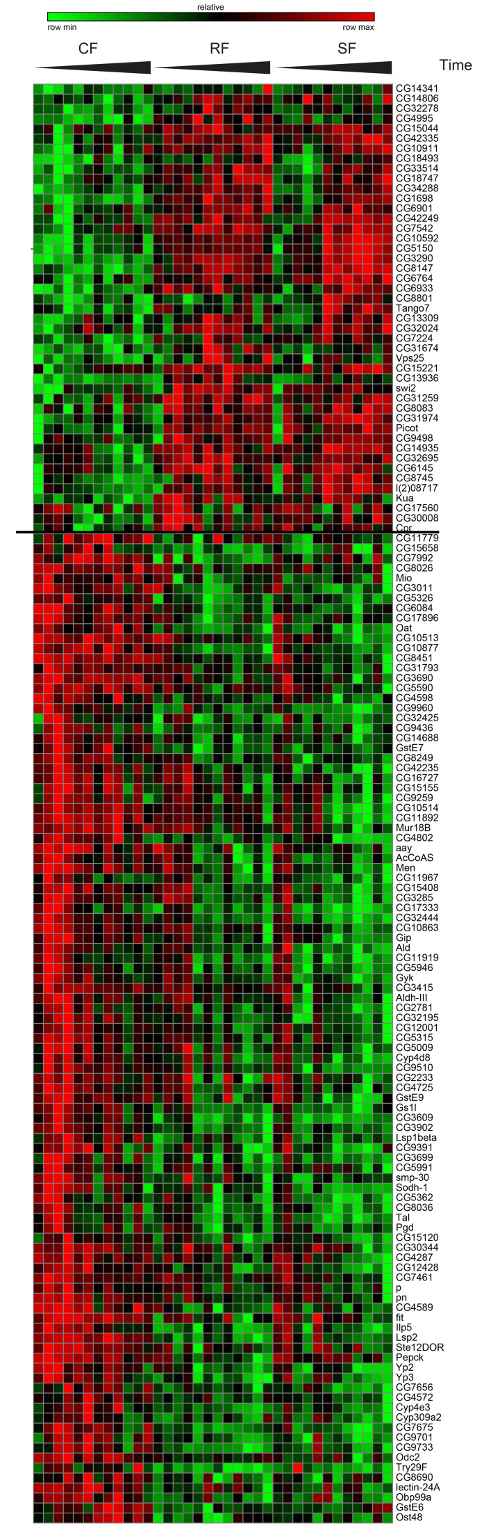 Gene expression of switching genes