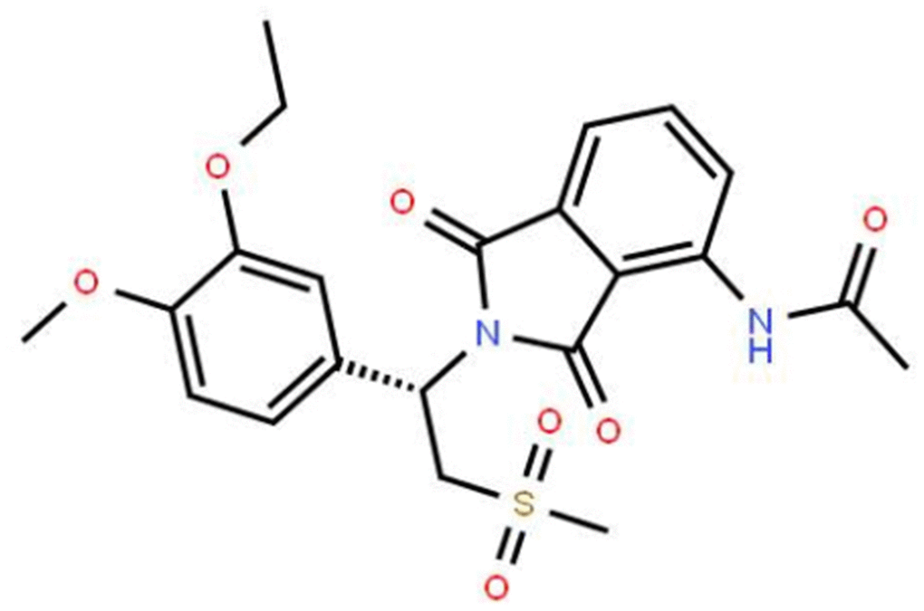 Molecular structure of apremilast.