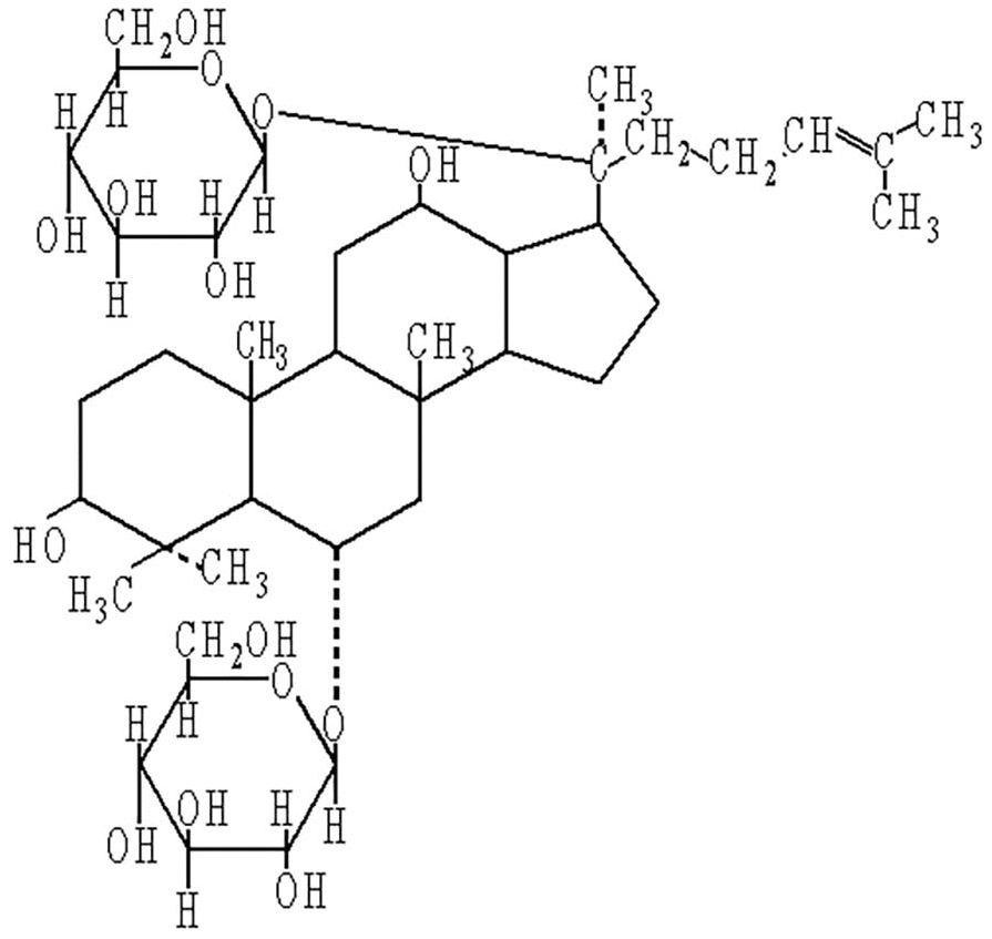 Chemical structure of ginsenoside Rg1.