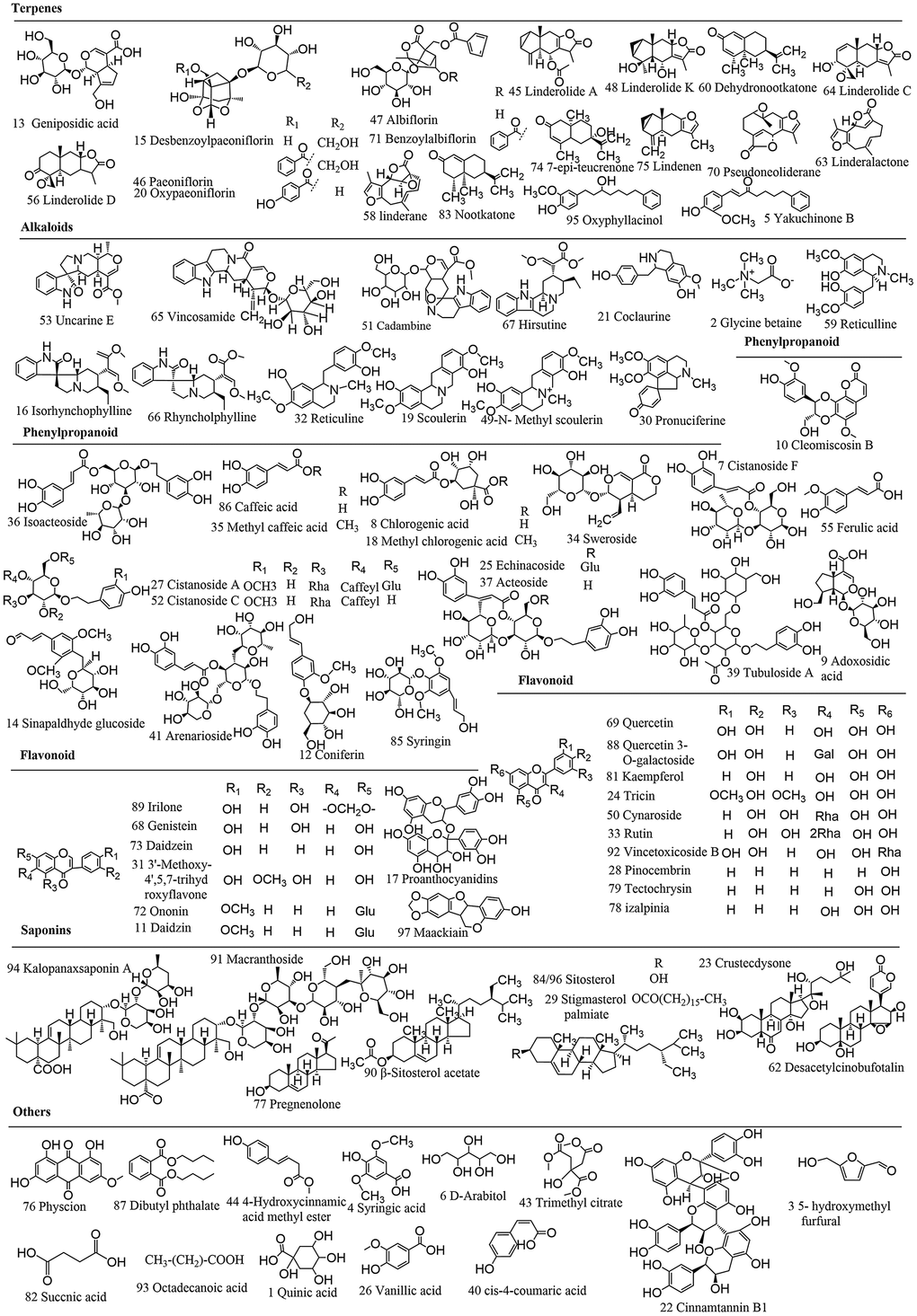 Chemical structures of WSYGD identified using UPLC-ESI-Q-TOF MS.