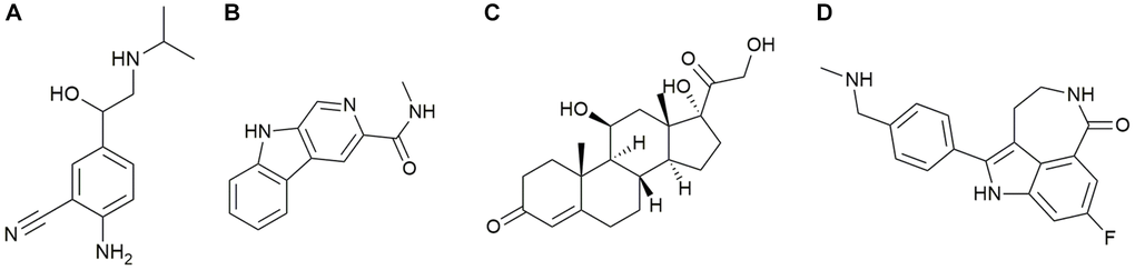 (A) Cimaterol (B) FG-7142 (C) Hydrocortisone (D) Rucaparib.